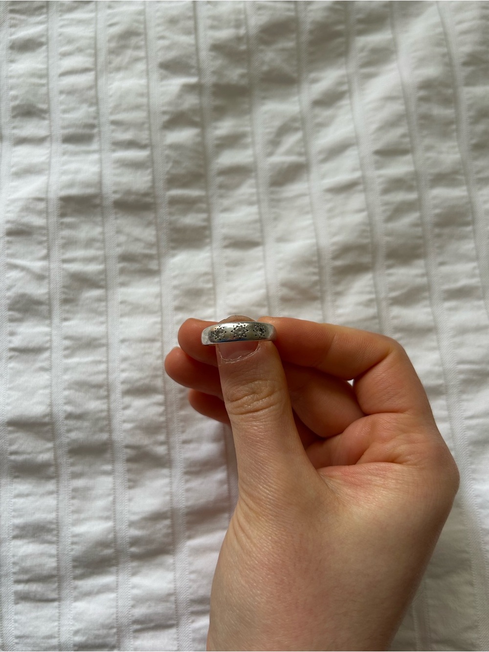 Sterling silver celestial CZ band ring